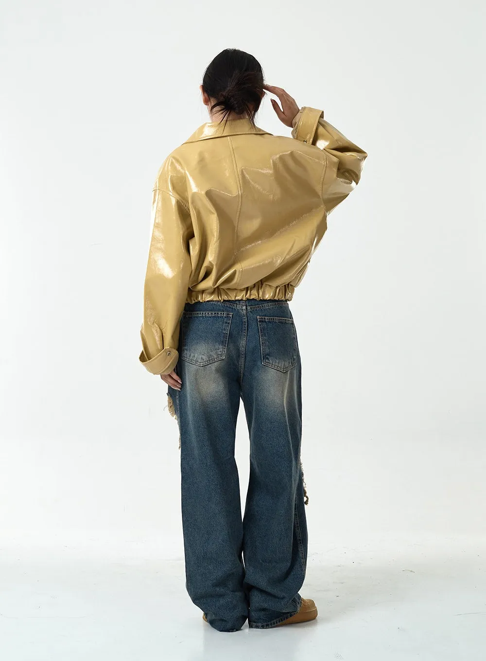 Ripped Wide Denim Pants CG10