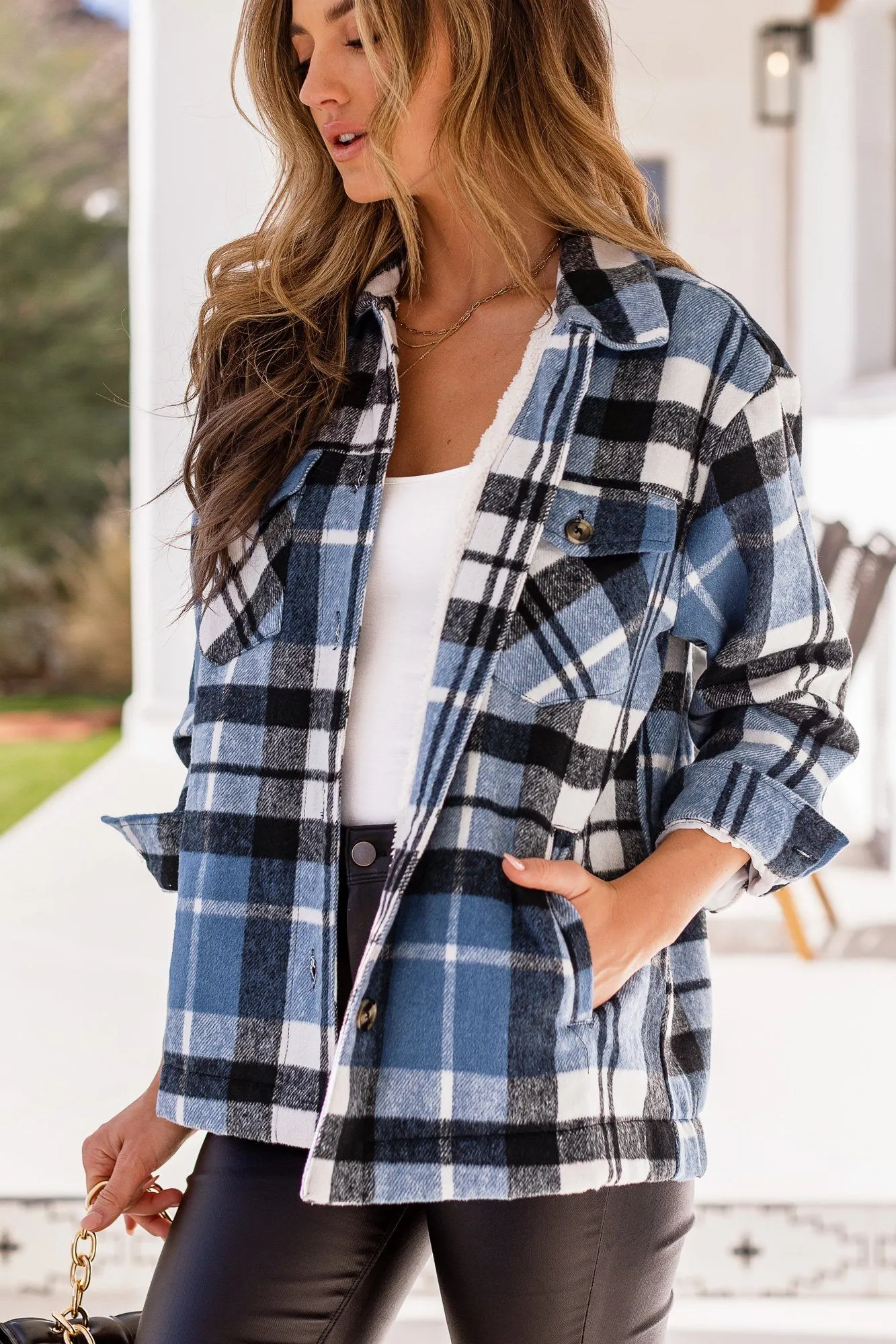 Roma Blue Plaid Jacket