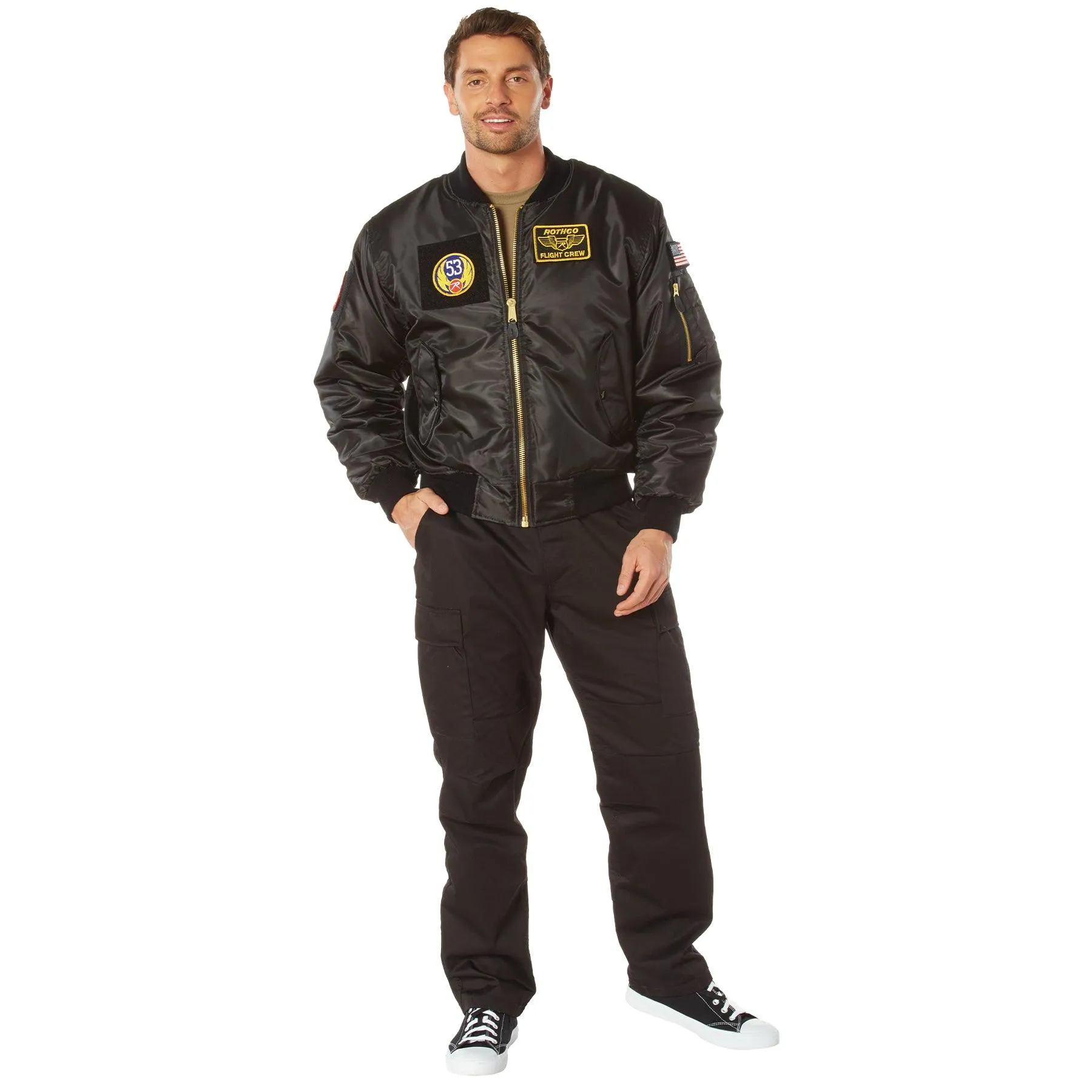 Rothco Mens MA-1 Flight Jacket with Patches