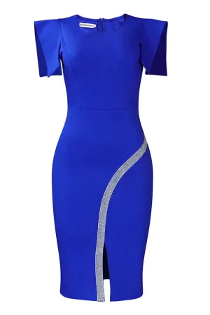 Royal Blue Sleeveless Bodycon Midi Dress