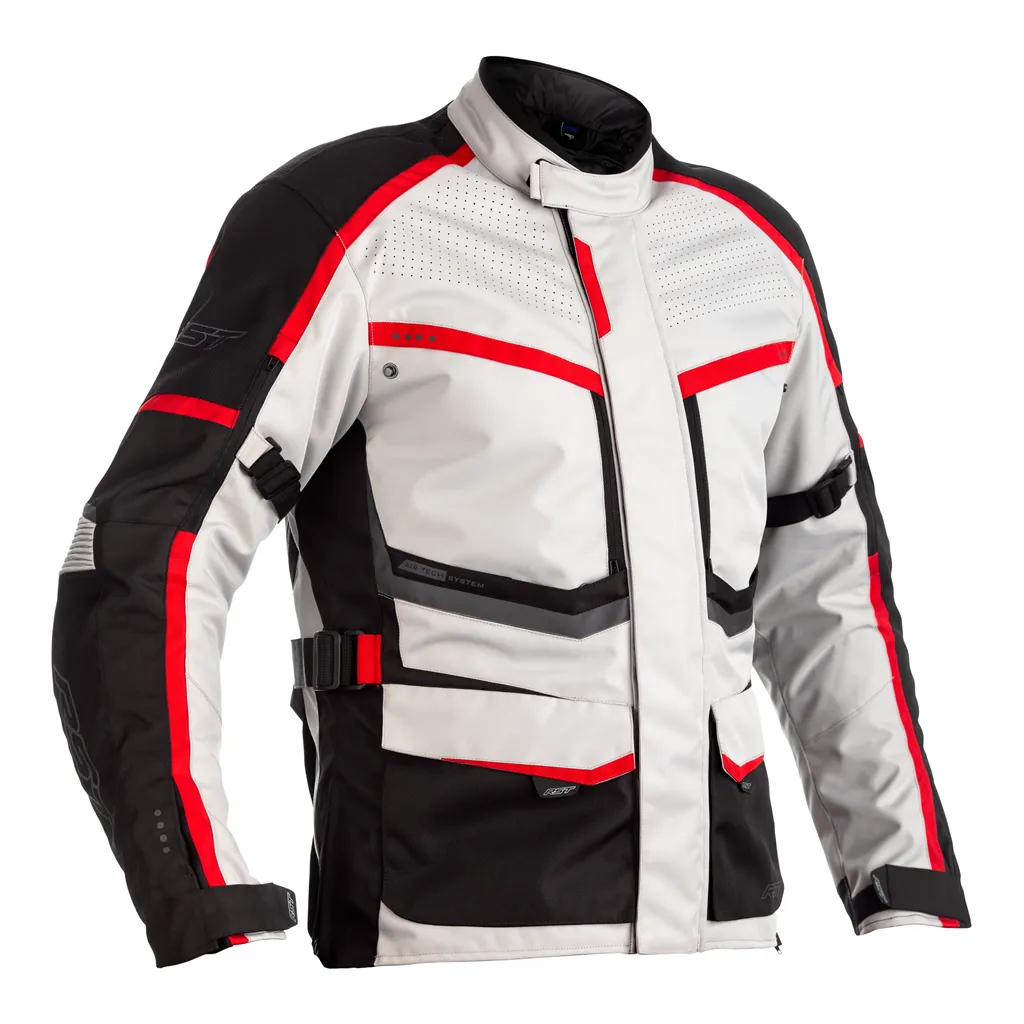 RST Maverick CE Textile Jacket - Silver / Black / Red