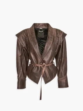 Statement Faux Leather Kimono Jacket