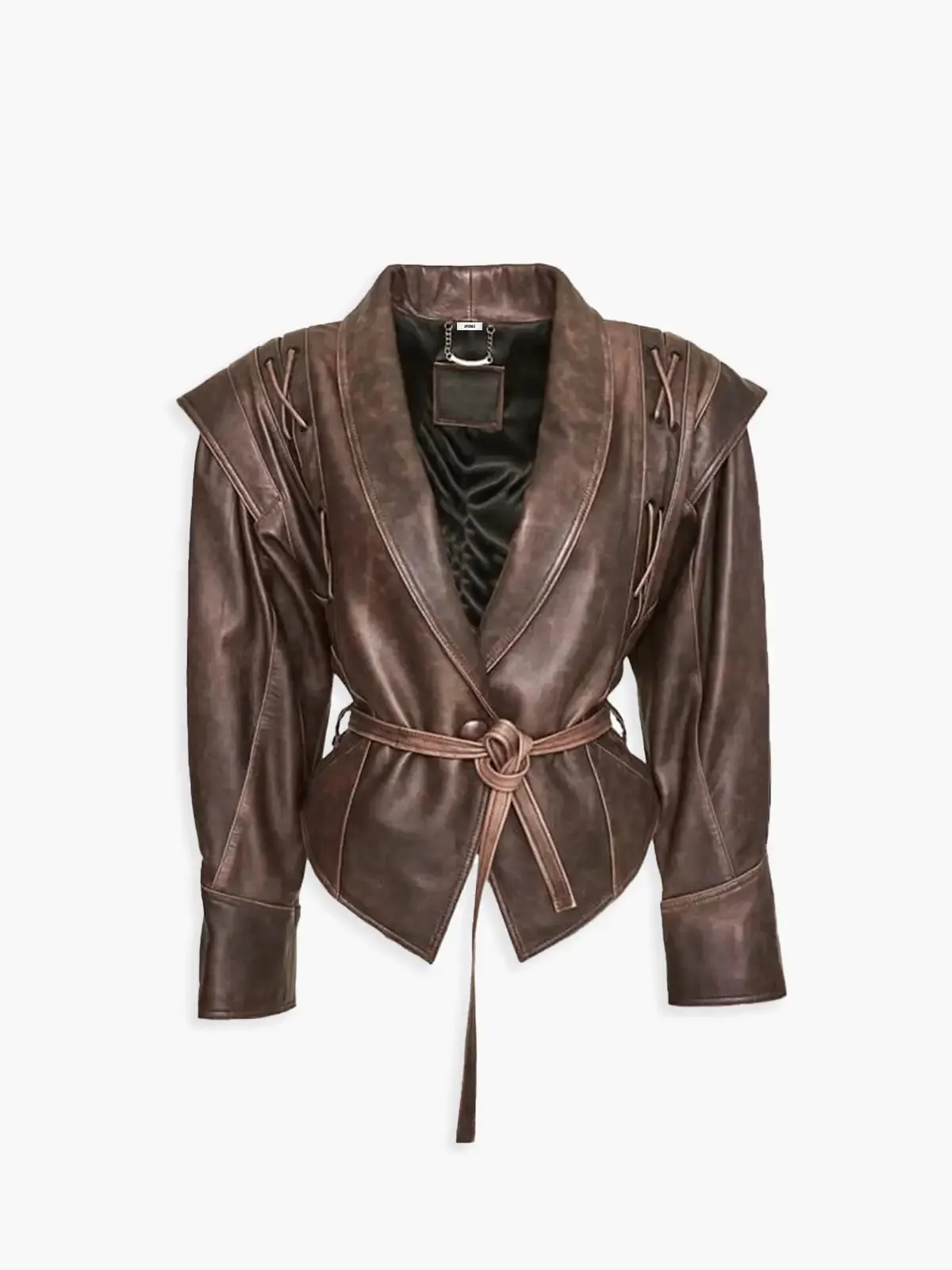 Statement Faux Leather Kimono Jacket