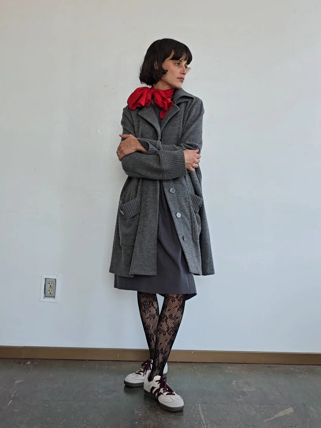 Storm Gray Felted Wool Jacket (L)