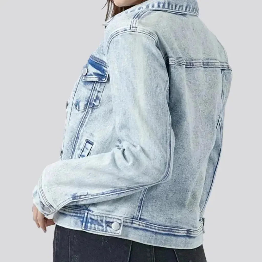 Street vintage denim jacket for women