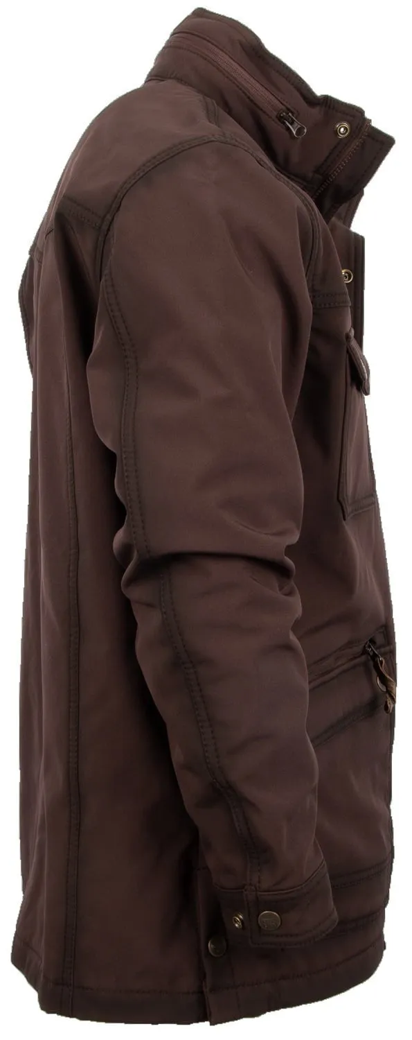 STS Ranchwear Mens Brazos II Enzyme Brown Polyester Softshell Jacket