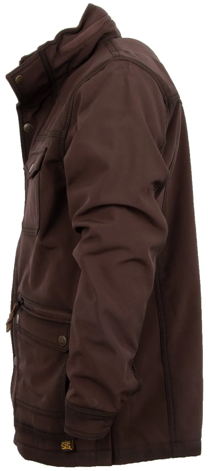 STS Ranchwear Mens Brazos II Enzyme Brown Polyester Softshell Jacket