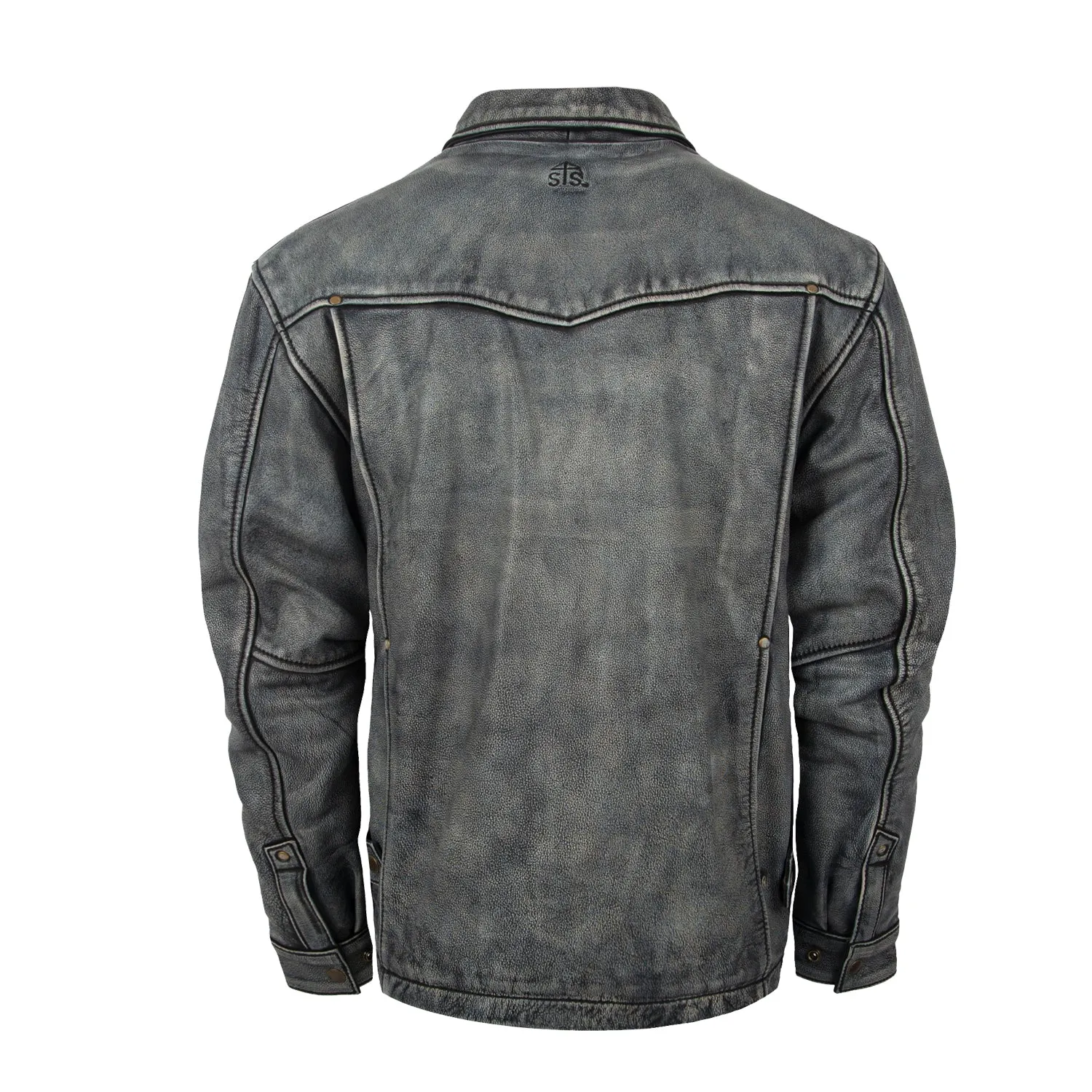 STS Ranchwear Mens Rifleman Stone Wash Leather Leather Jacket