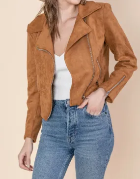 Suede Moto Bomber - Desert Sand - Lightweight