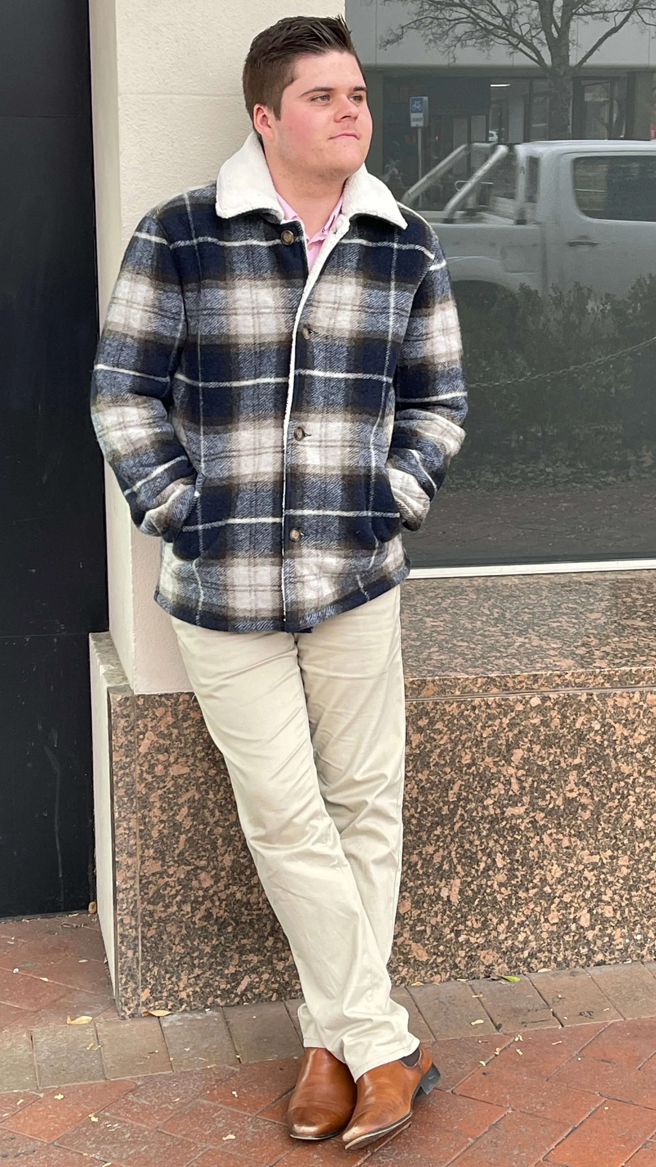 The Chamberlin Jacket - Plaid Navy Combo