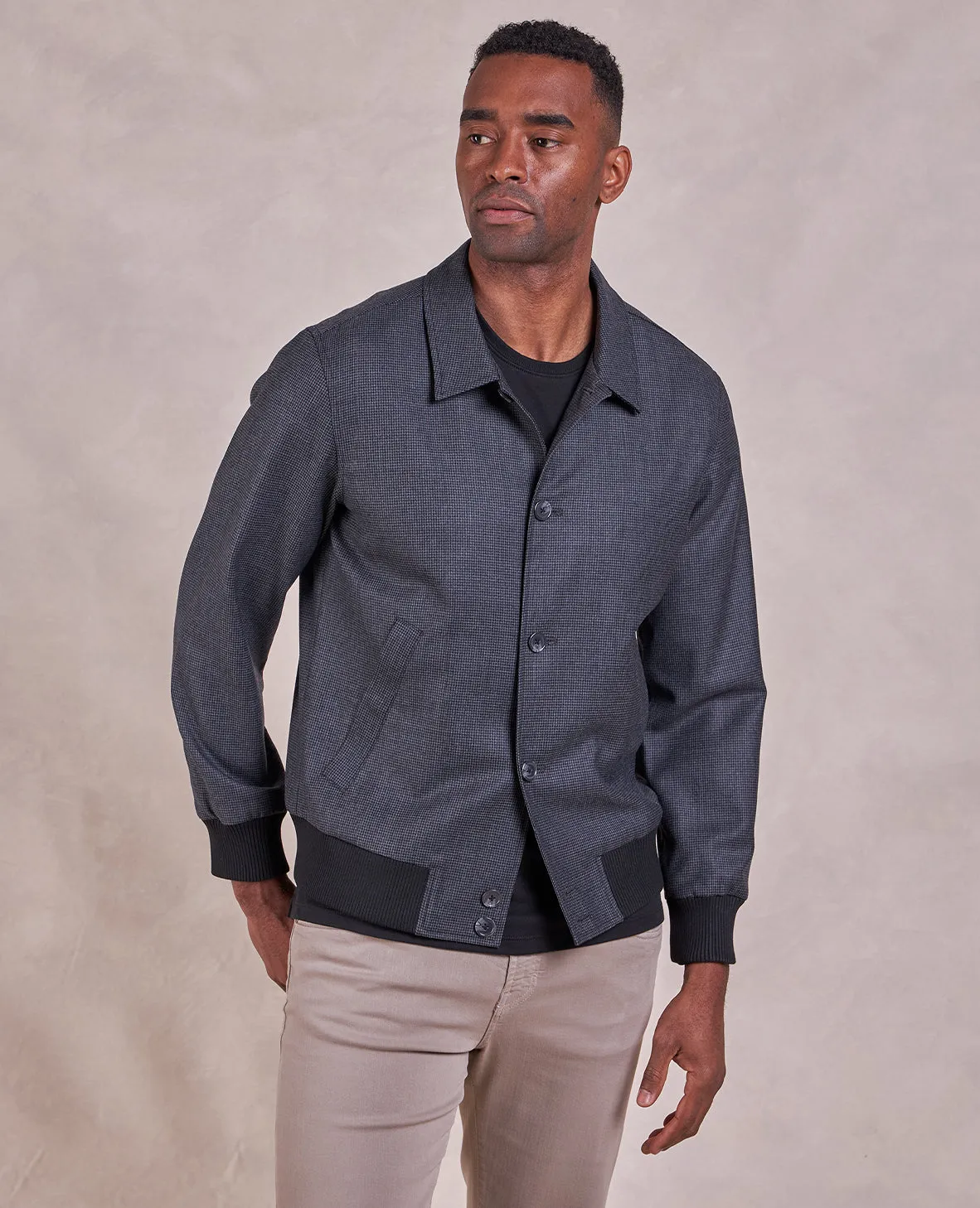 The Keats - Woll Blouson Jacket - Grey/Black