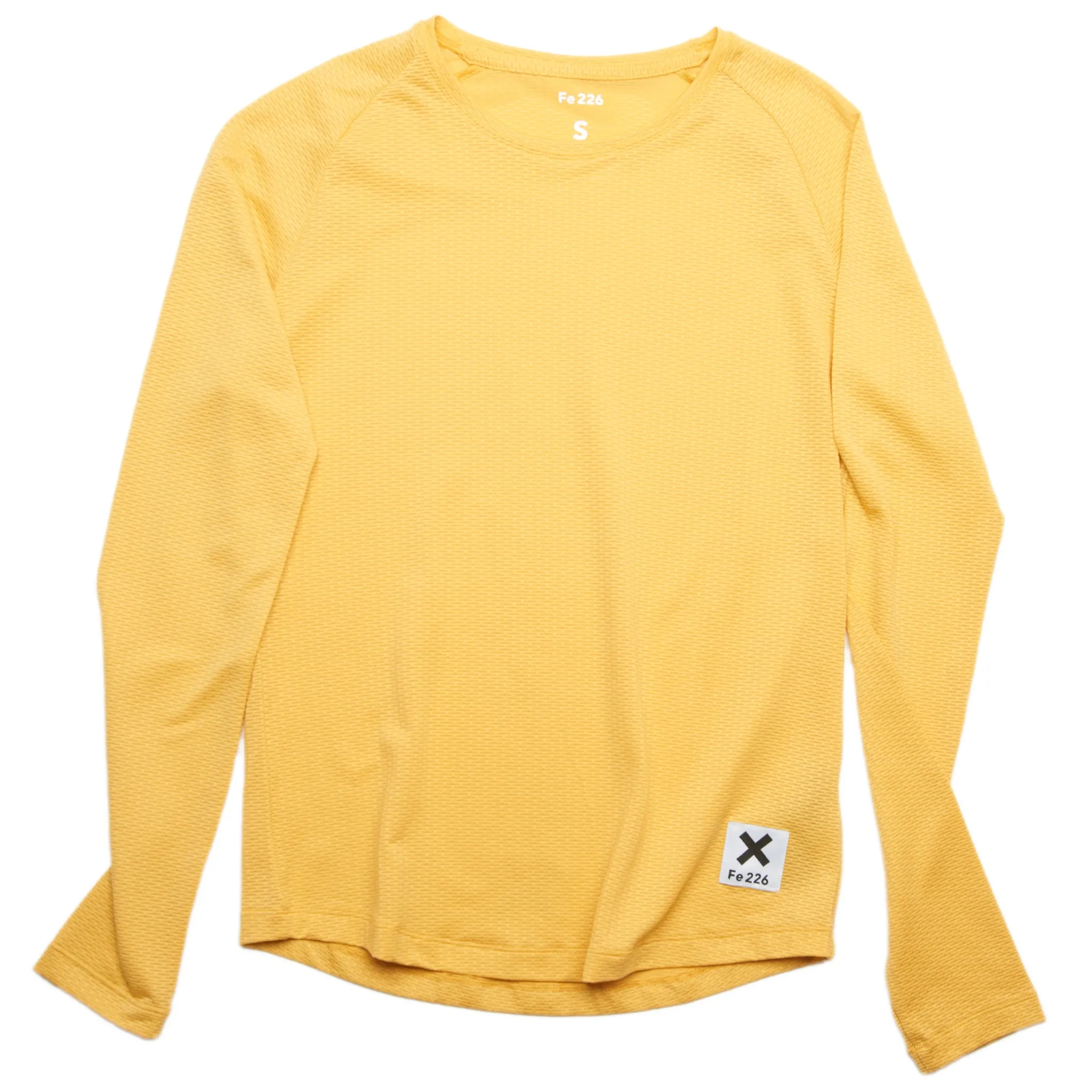 The Women's Long Sleeve Running Shirt - Sulphur Yellow | Fe226 - Left in L and XL