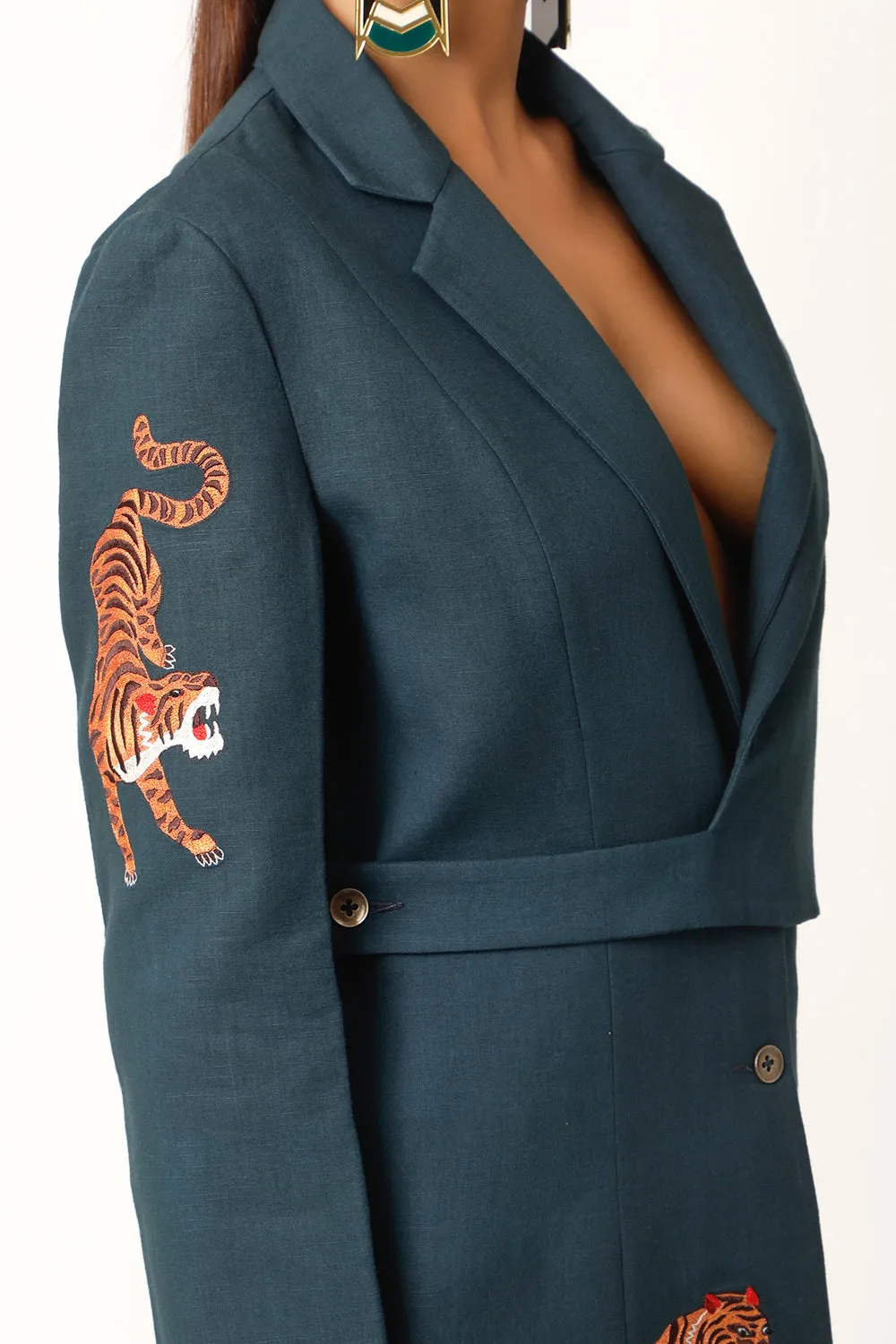 Tiger Embroidered Jacket With Joggers