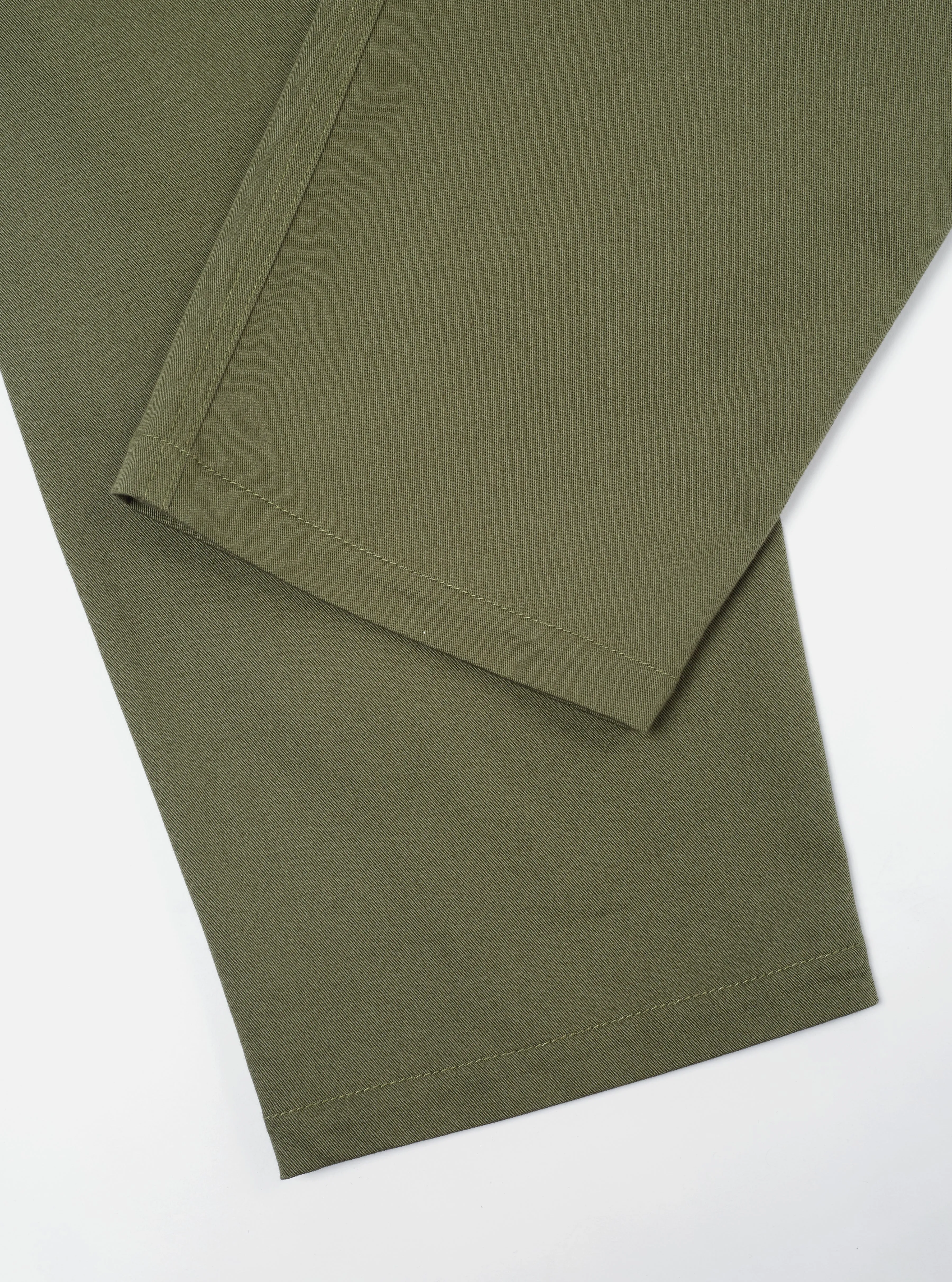 Universal Works Hi Water Trouser in Light Olive Twill