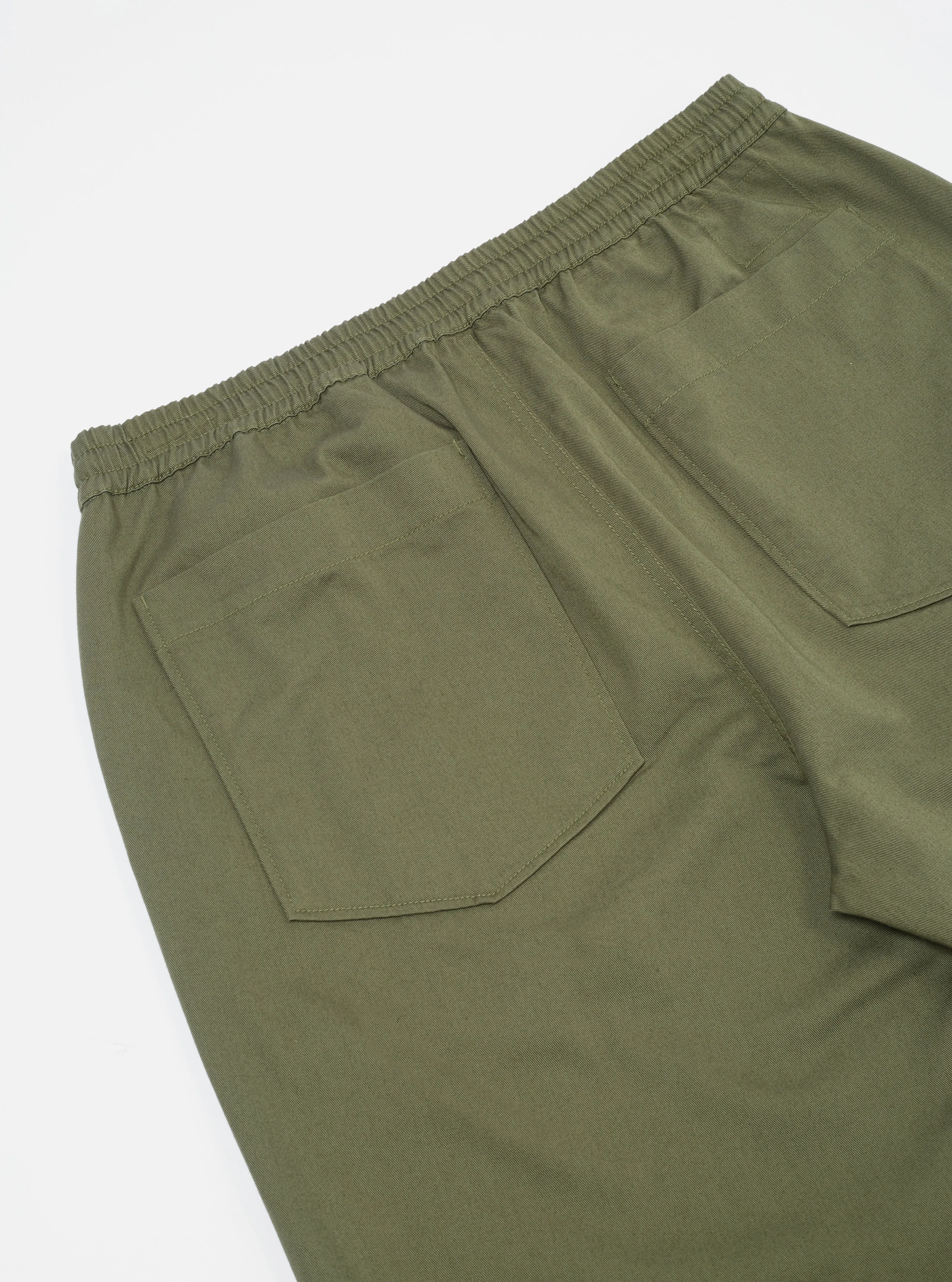 Universal Works Hi Water Trouser in Light Olive Twill