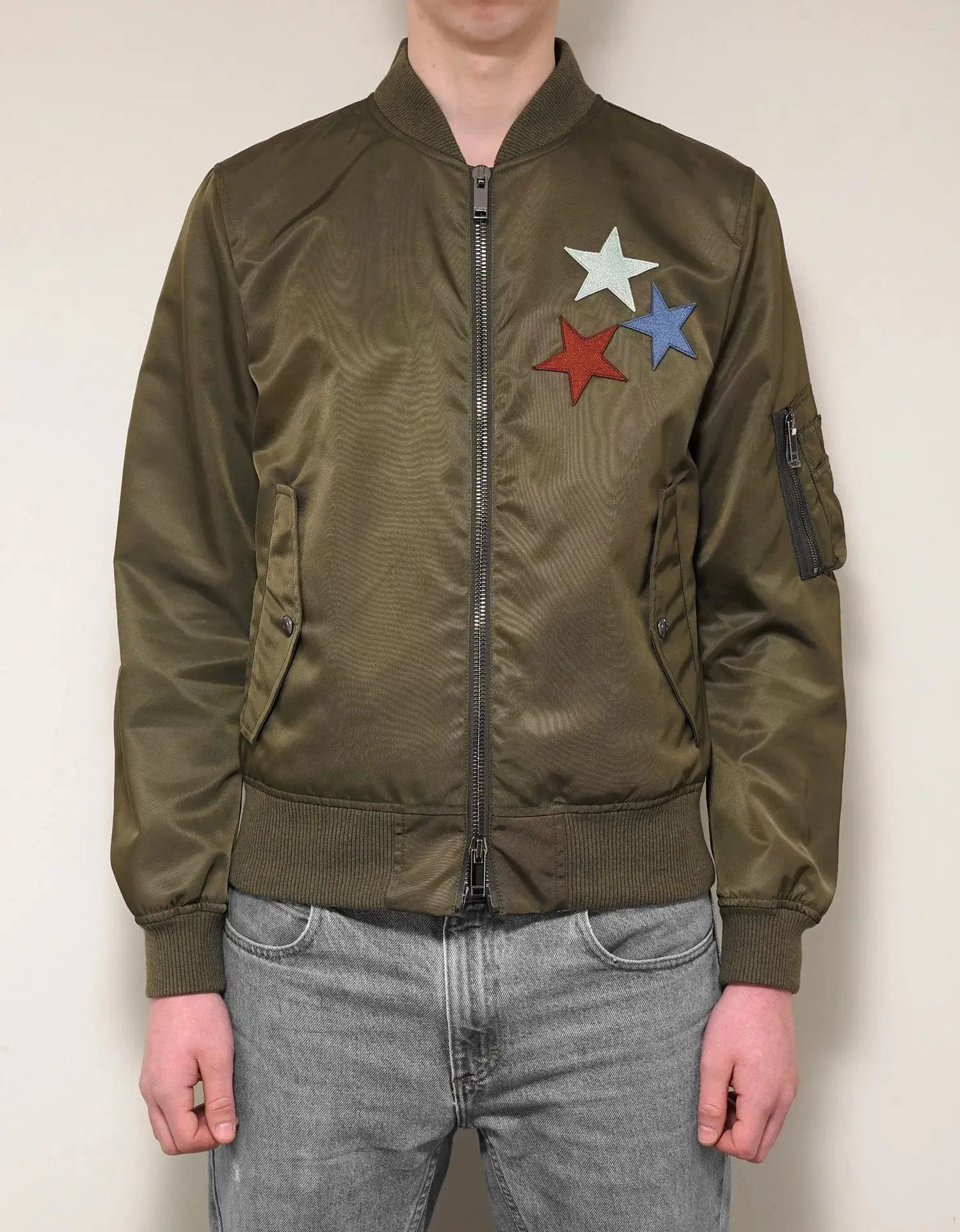 Valentino Garavani Khaki Jamie Reid Embellished Bomber Jacket