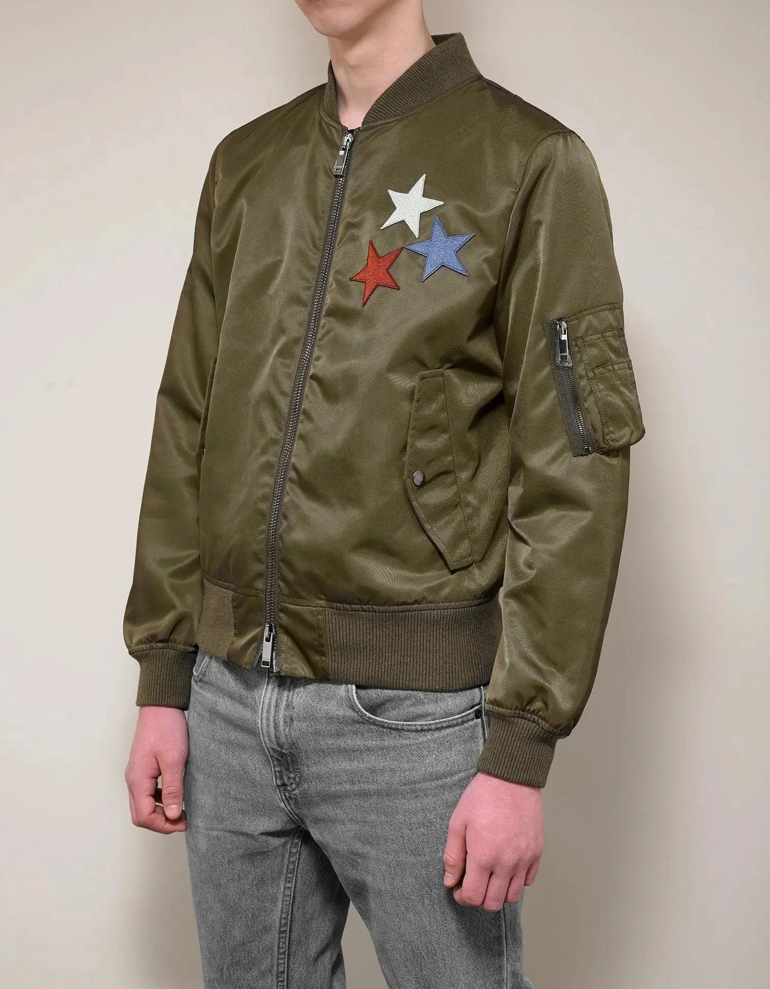 Valentino Garavani Khaki Jamie Reid Embellished Bomber Jacket