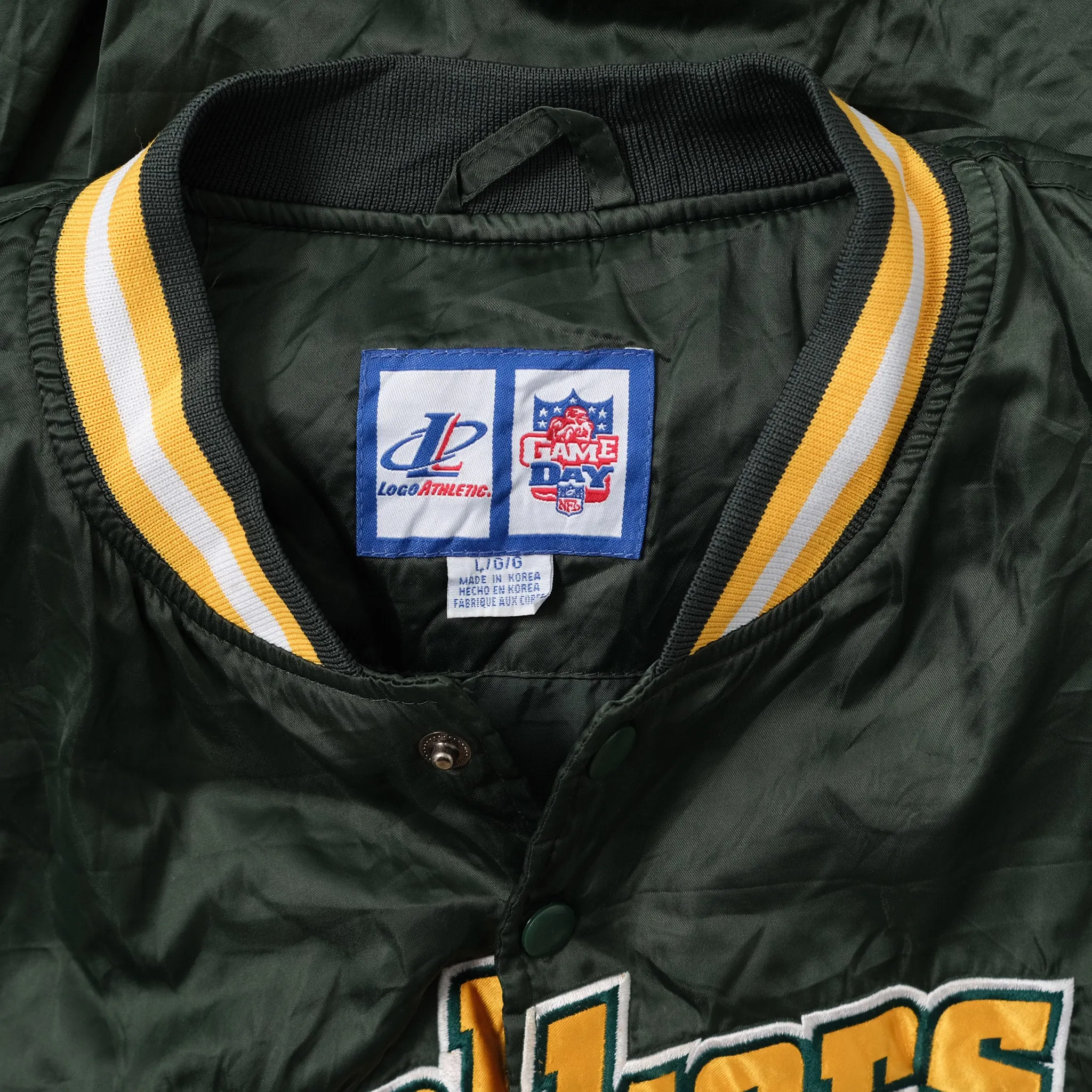 Vintage Greenbay Packers Satin Bomber Jacket Large