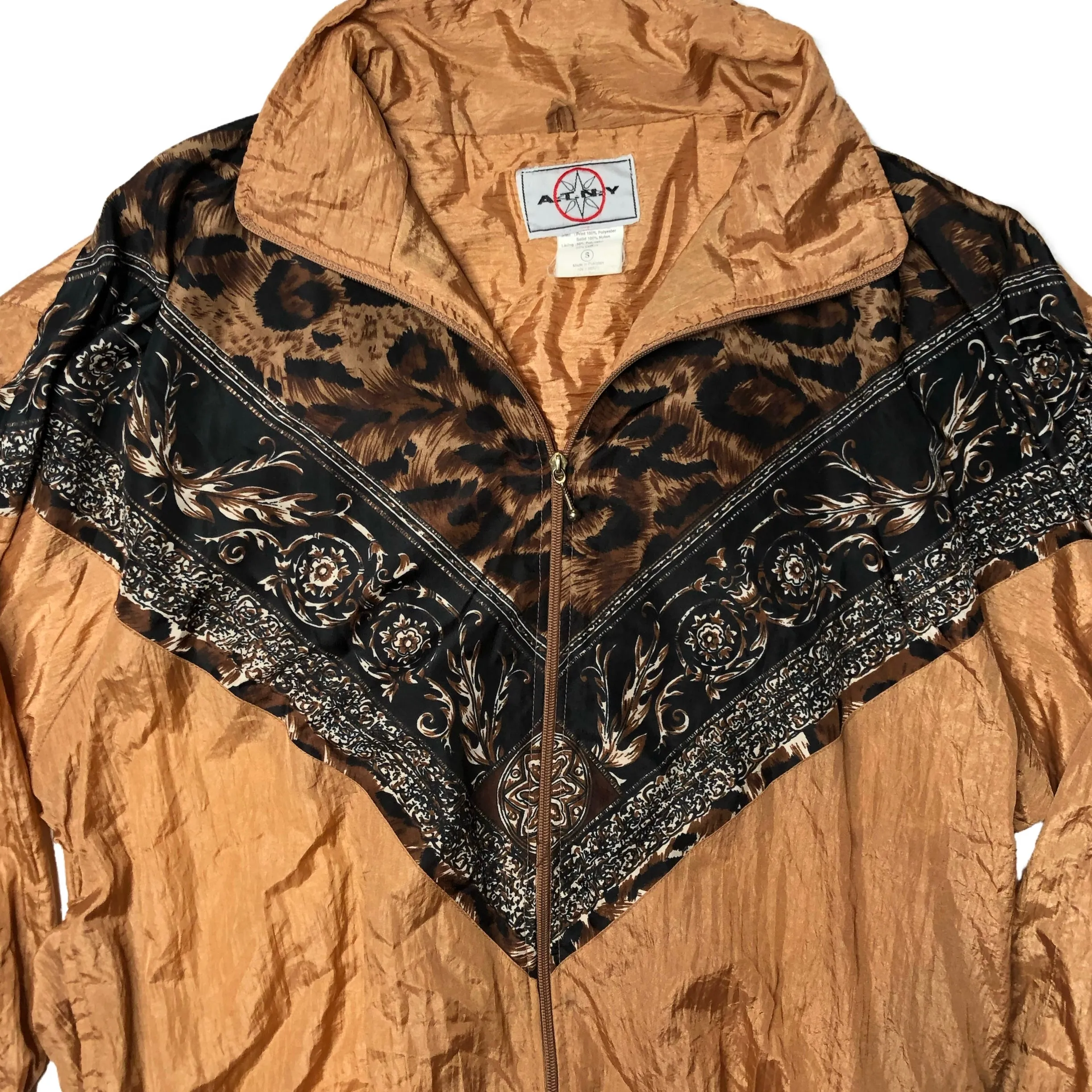 VINTAGE LEOPARD PRINT BOMBER JACKET