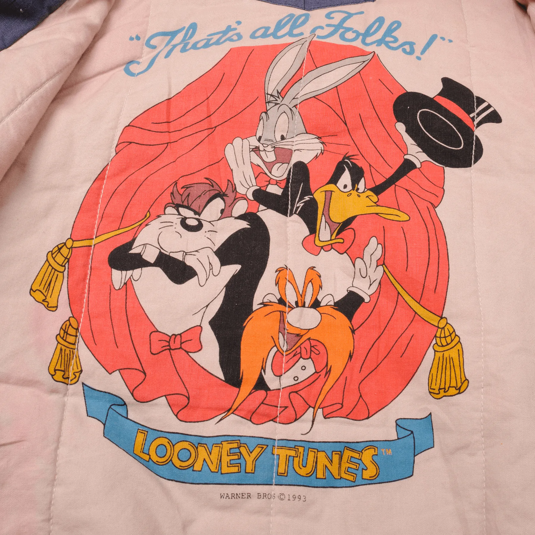 VINTAGE LOONEY TUNES BOMBER JACKET 1993 SIZE LARGE