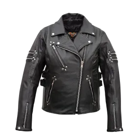 VL617 Ladies Premium Leather Jacket with Side Adjustments