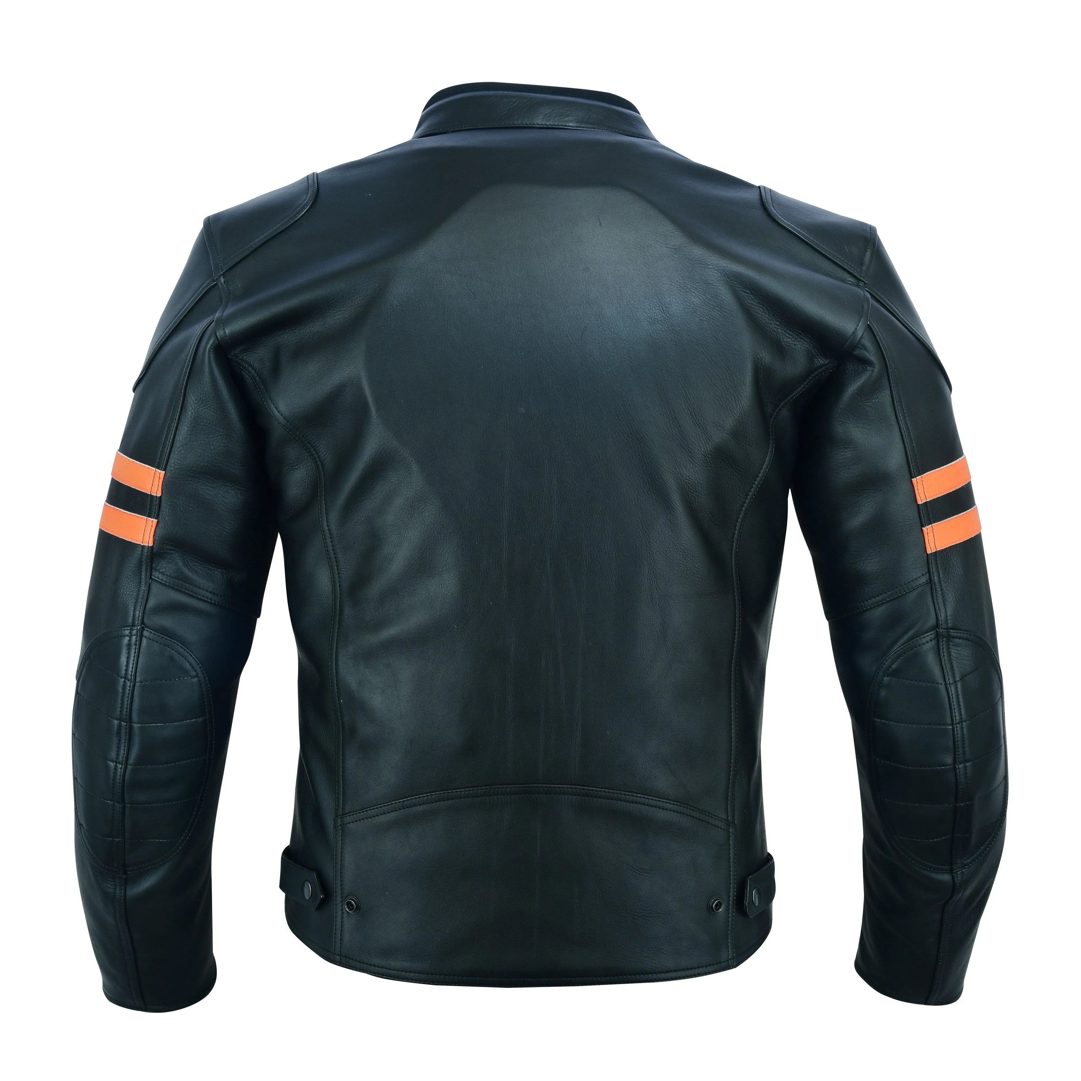 Warrior Gears® Real Leather Motorcycle Jacket for Men | Cowhide Nappa | Harley Stripe Style