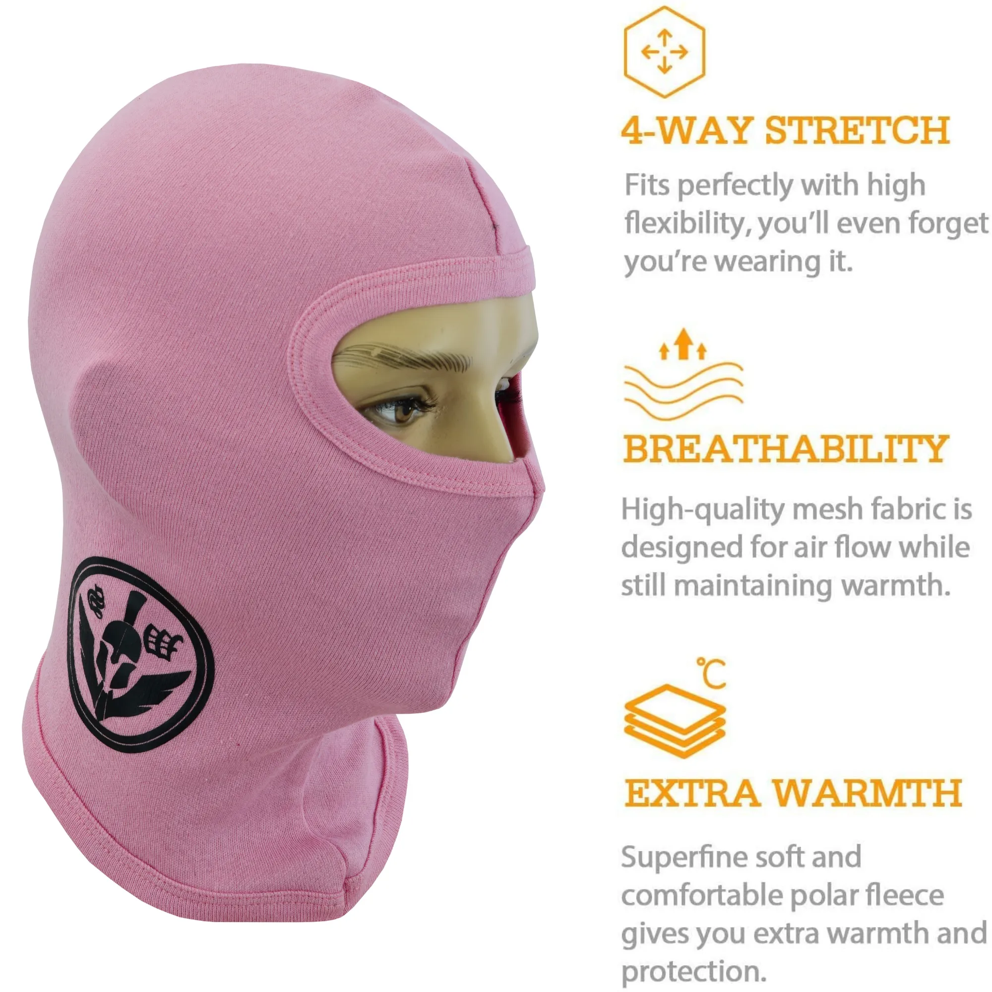 Warrior Gears®100% Cotton Motorcycle Balaclava | Face Mask -Pink