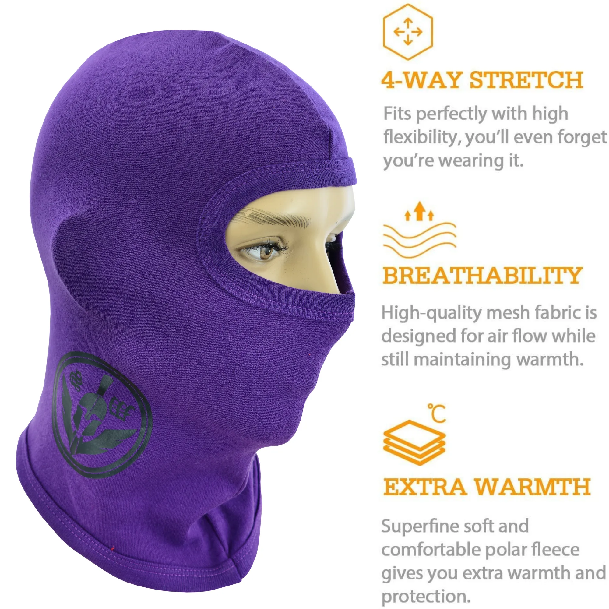 Warrior Gears®100% Cotton Motorcycle Balaclava | Face Mask -Purple