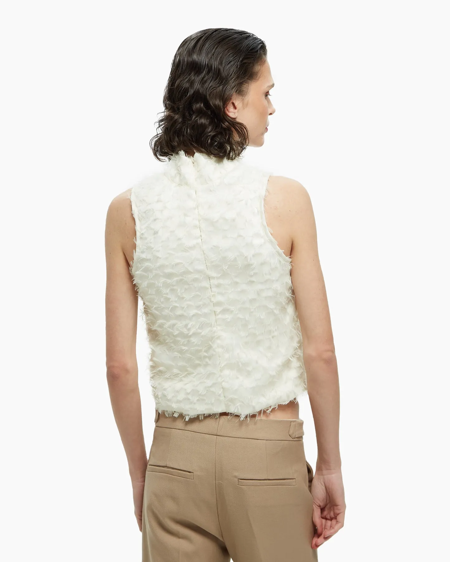 White gilet renoir sleeveless top