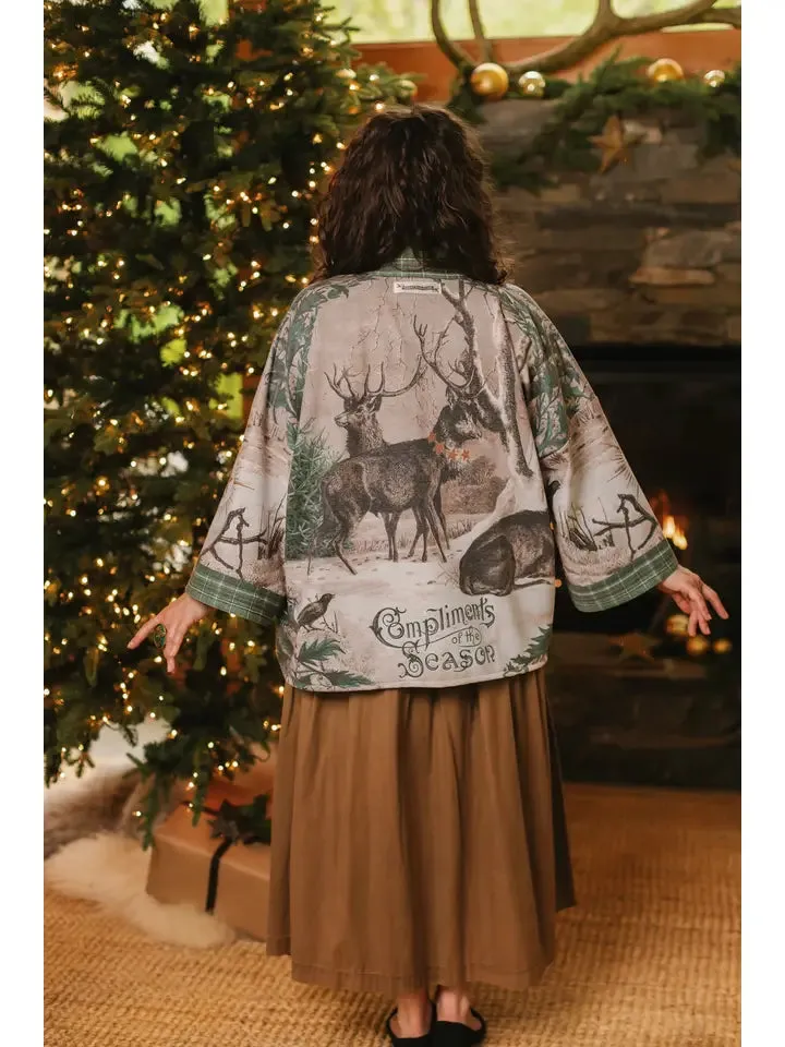 Winter Wish Christmas Fleece Cottage Cardigan Kimono Jacket LIMITED EDITION - Not included in Black Friday Sale