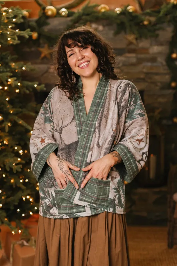 Winter Wish Christmas Fleece Cottage Cardigan Kimono Jacket LIMITED EDITION - Not included in Black Friday Sale