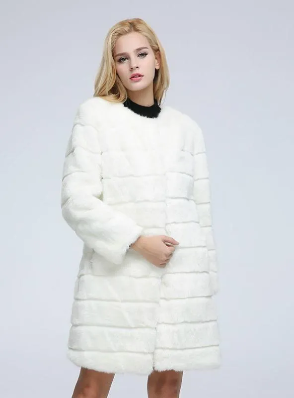 Women Female Coat Of Rabbit Long Fur