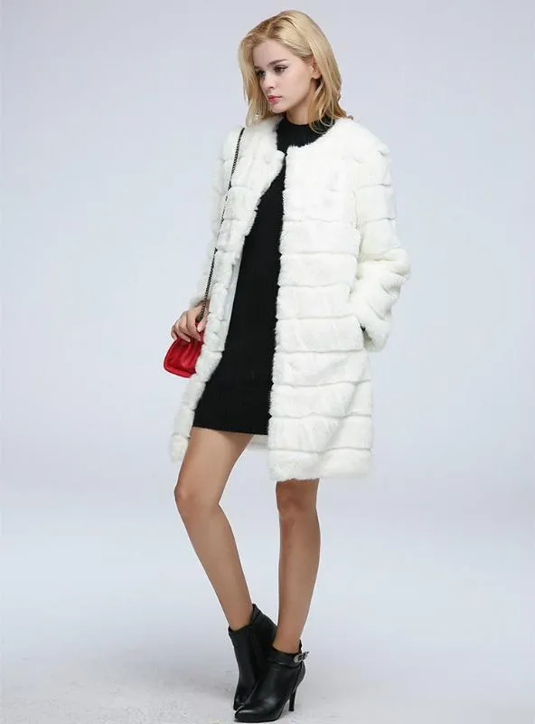 Women Female Coat Of Rabbit Long Fur