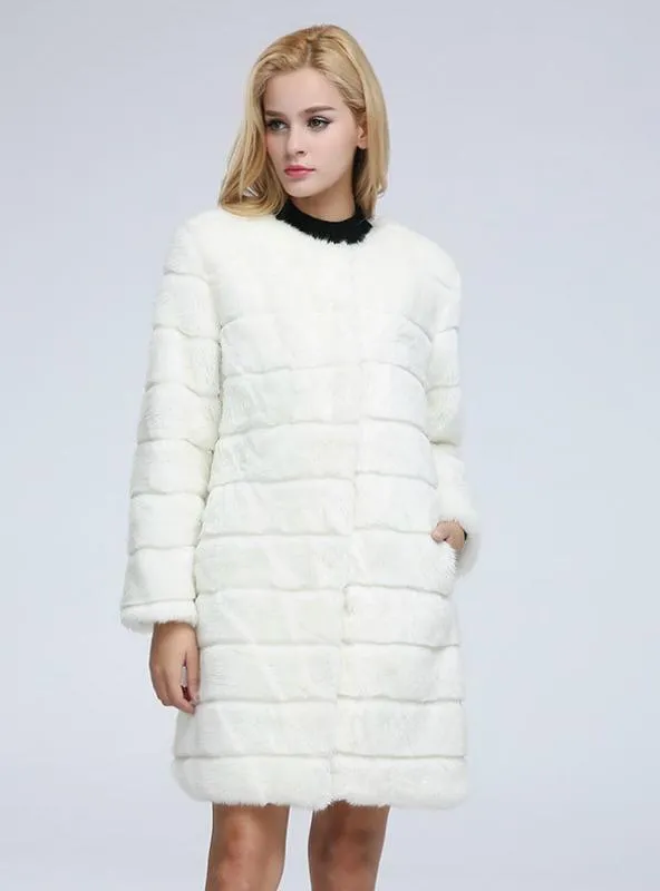 Women Female Coat Of Rabbit Long Fur