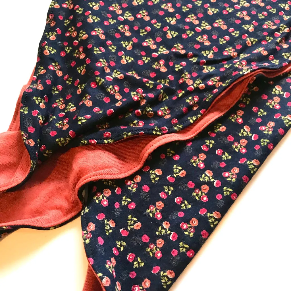 Womens Chemo Rust & Navy Ditsy Floral Headscarf