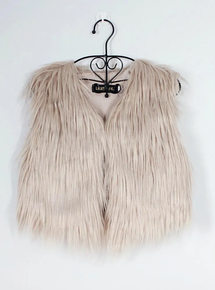 Women's Short Fur Vest Short Faux Fur Vest