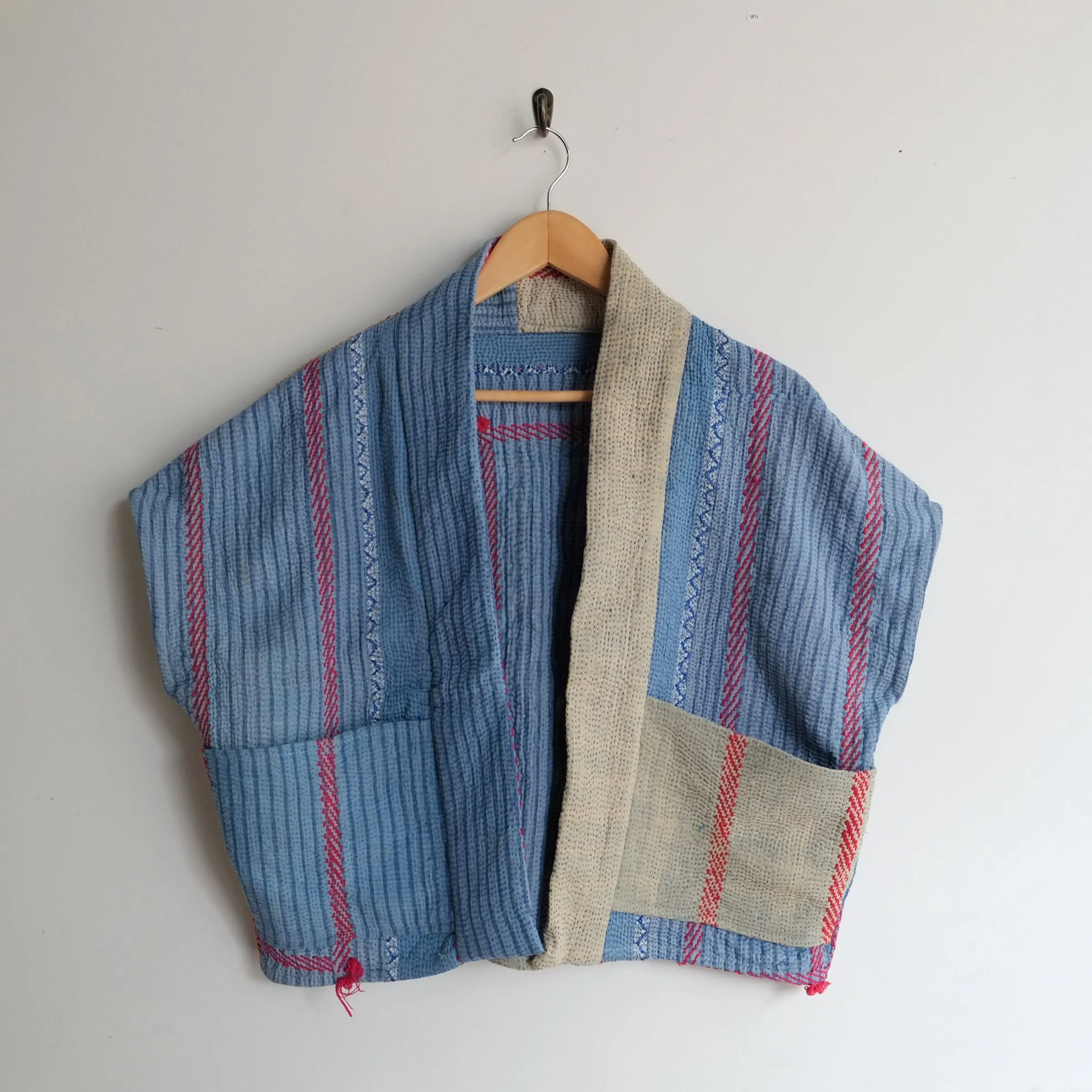 XXS Cornflower Blue Vertical Stripes Anoushka Jacket SS050