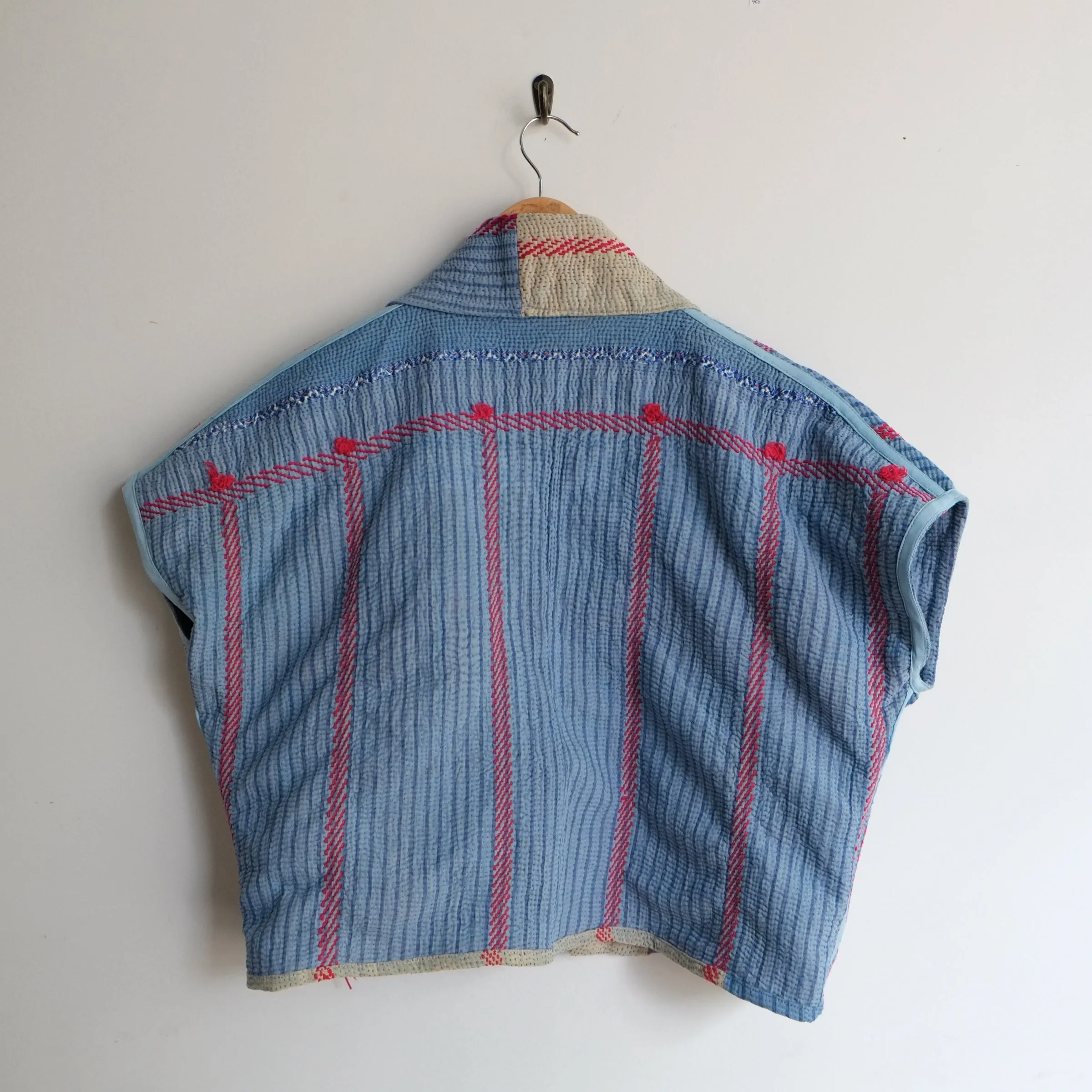 XXS Cornflower Blue Vertical Stripes Anoushka Jacket SS050