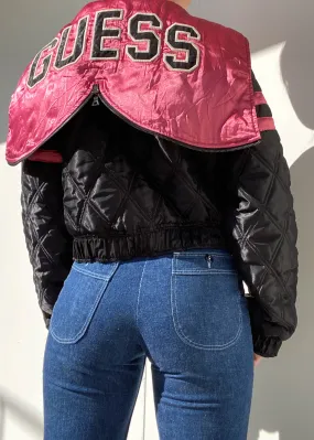 Y2k Pink & Black GUESS Bomber (M)