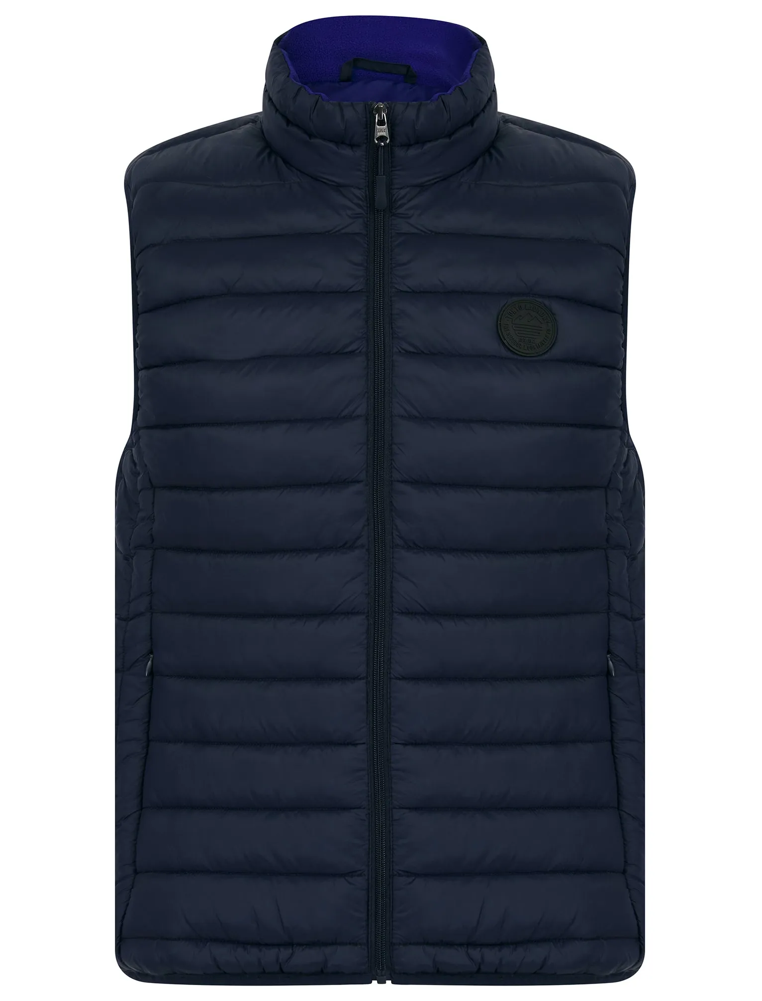 Yellin 2 Quilted Puffer Gilet with Fleece Lined Collar in Sky Captain Navy - Tokyo Laundry